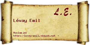 Lévay Emil névjegykártya