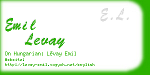 emil levay business card