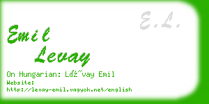 emil levay business card